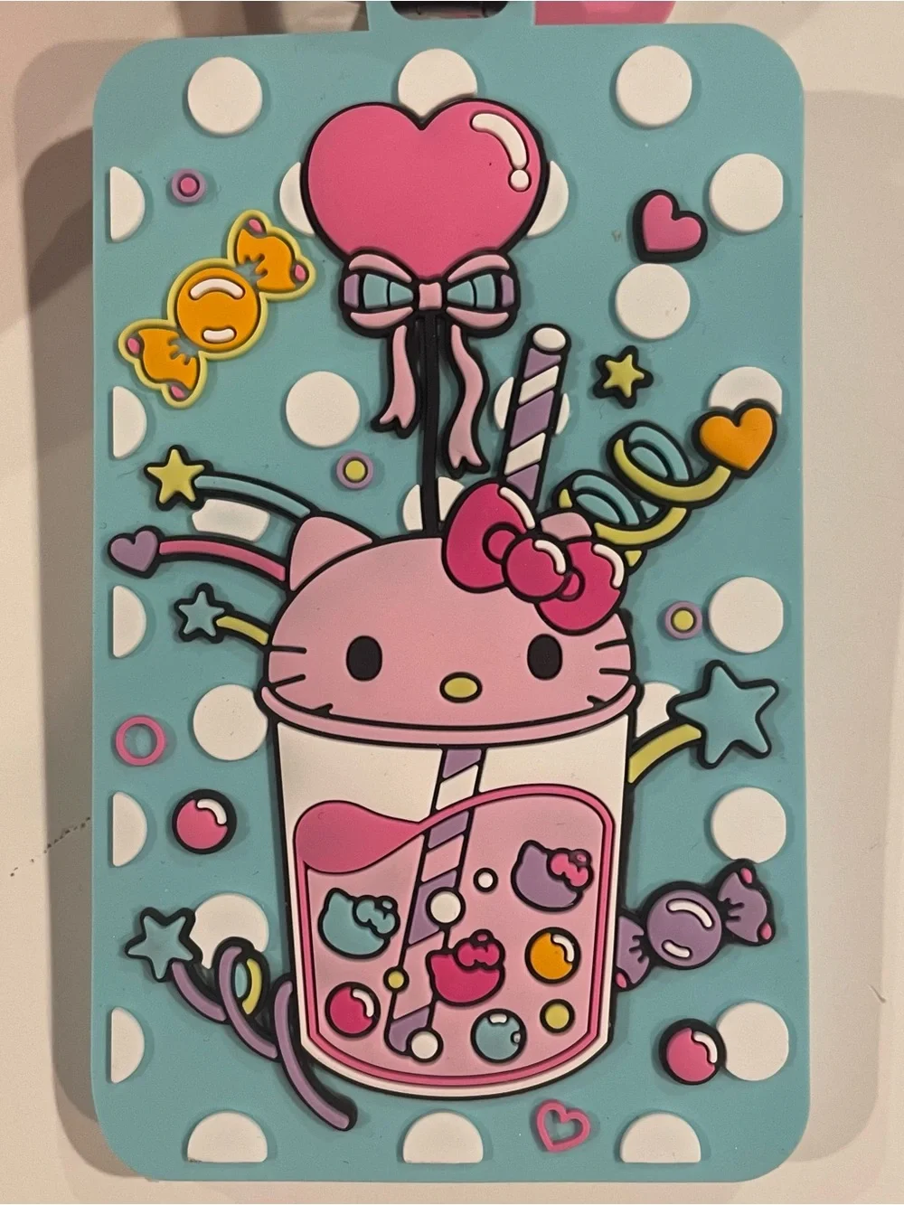SANRIO HELLO KITTY AND FRIENDS LUGGAGE ID TAGS (2) PINK TURQUOISE CANDY NWT